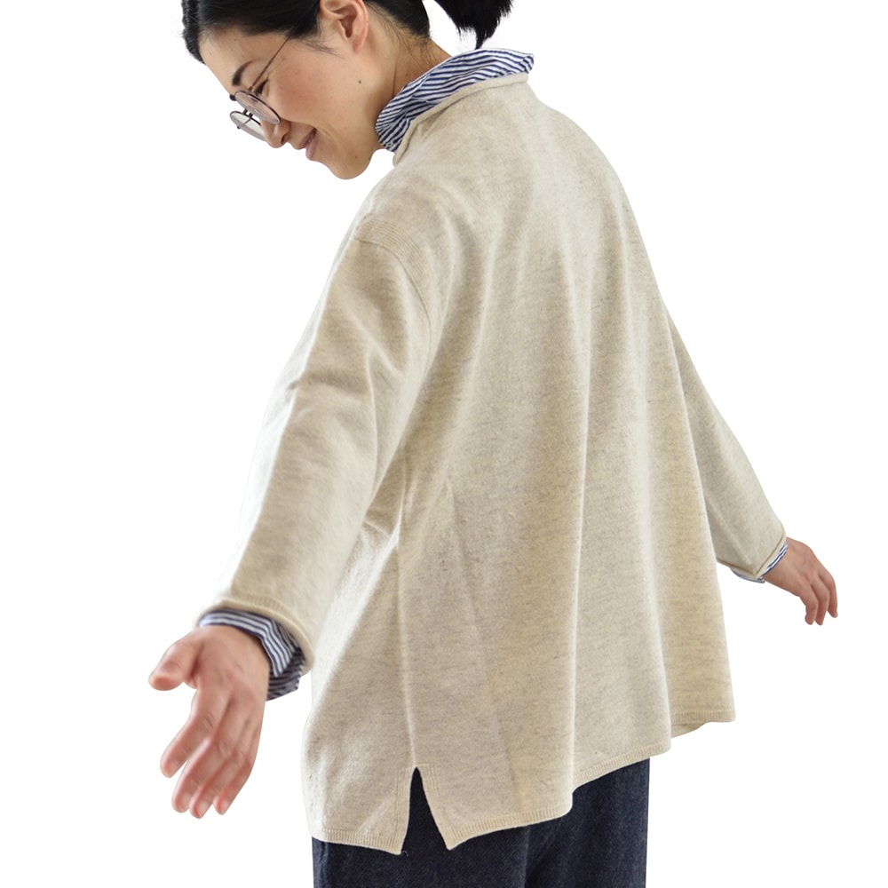 OTA KNIT ファインラム フレアーブルオーバー 