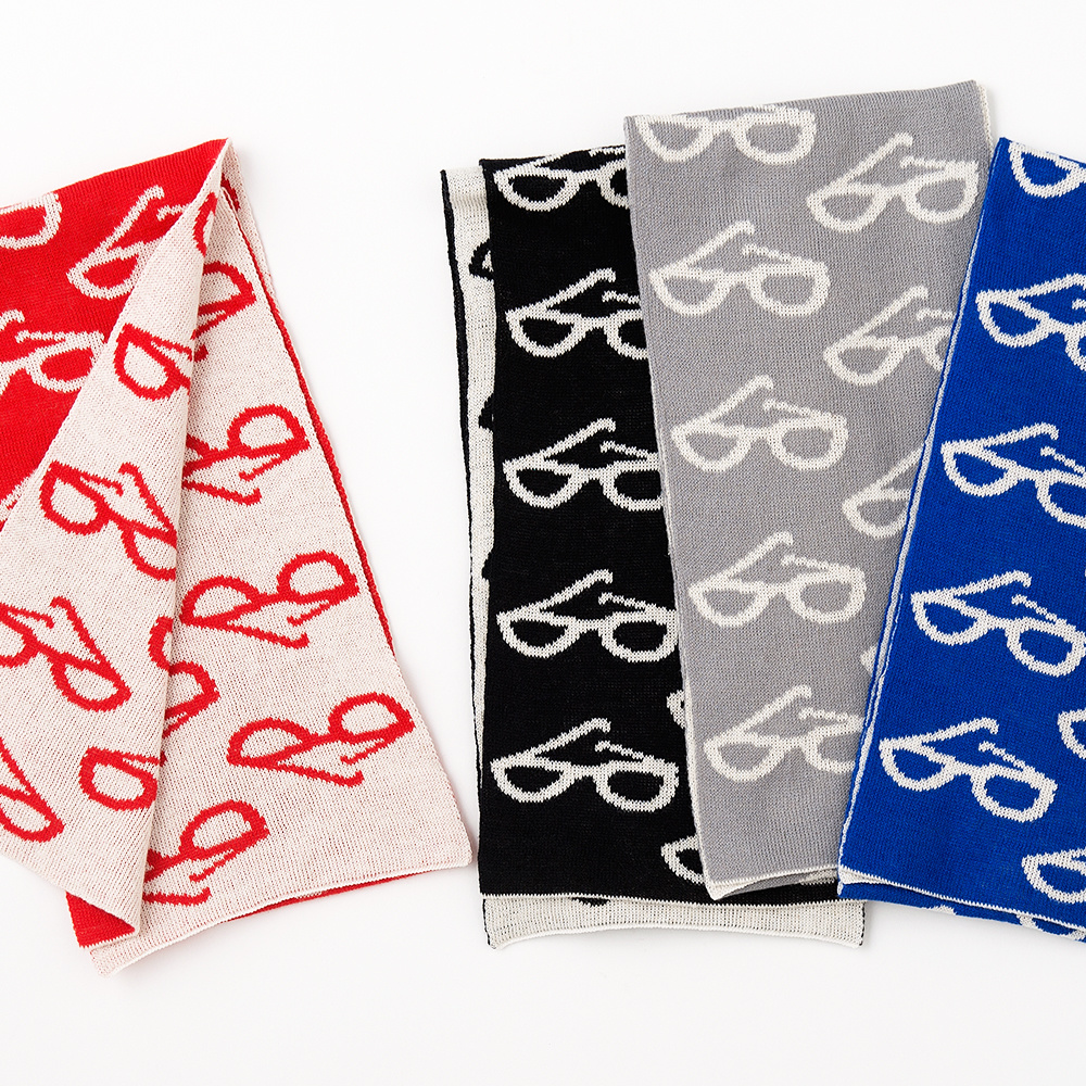 OTA KNIT コットンリネン めがね柄ショール